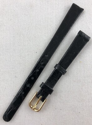 Kreisler Genuine Crocodile Skin 10mm Non Stitched Ladies Black Watch Band W46