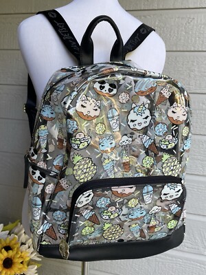 Betsey Johnson Luv Betsey Cupcakes Sweets See In Clear Bookbag Backpack  EUC