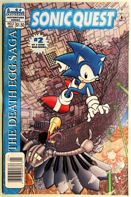 Sonic Hedgehog Comic Book SONIC QUEST Mini Series #2 Death Egg Saga Bagged FN