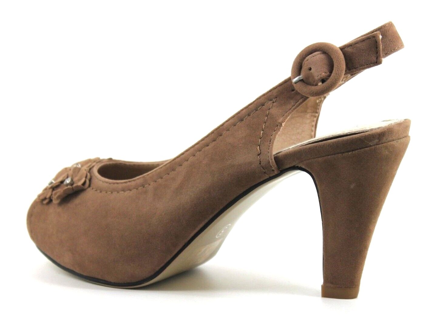 APL Sandali con tacco a spillo Cushion Walk donna UK5 EU 38 marrone decorazione floreale punta aperta