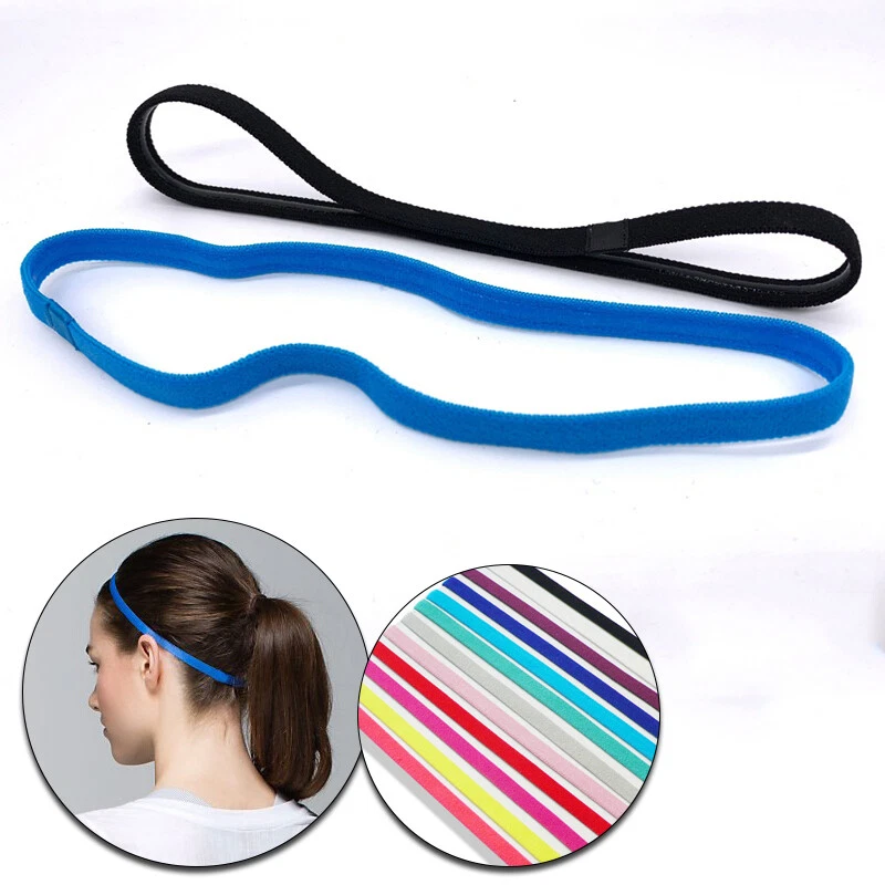 Sports Elastic Hair Band Headband Hair Bands Rubber Anti-Slip Headwear  Women Men