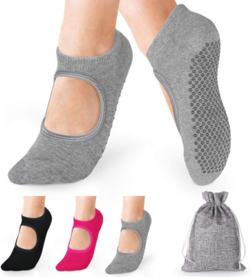 Yoga Socken Rutschfeste Für Damen, 3 Paare Yoga Pilates Sock Ideal Für Fitnes