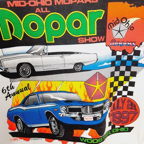 Mid Ohio Mopars 6th Annual All Mopar Show Wooster Ohio Adult Large T Shirt 1997 - Picture 7 of 9
