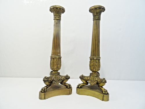 ALTES PAAR KERZENLEUCHTER KERZENSTÄNDER EMPIRE BRONZE CANDLESTICK LEUCHTER CANDELIERE - Bild 11 von 13
