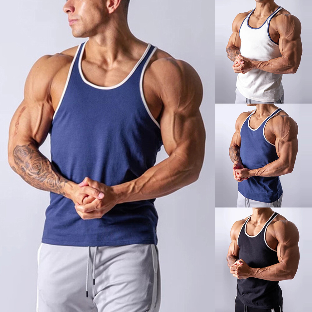 Tank Top Gyms Tees Mens Sleeveless Shirt Sports Tops Muscle Comfortable Vest-image