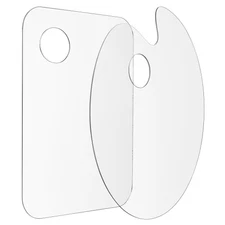 2 Pack 9.8 x 5.9 Inch Acrylic Paint Palette with Clear Paint Pallet Paint Tra...