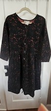 The Vermont Country Store Floral Pintuck Corduroy Dress Sz M Button USA made VTG