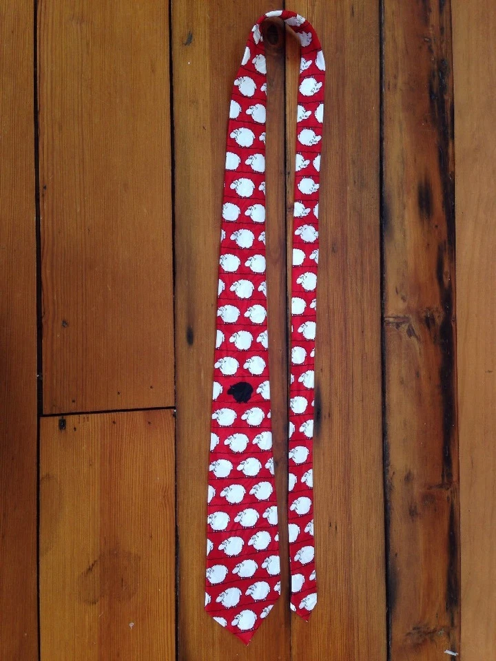 Corbata hecha a mano Steven Harris oveja negra divertida dibujo de dibujos animados para hombre 3,75" de ancho Foto 4 de 4