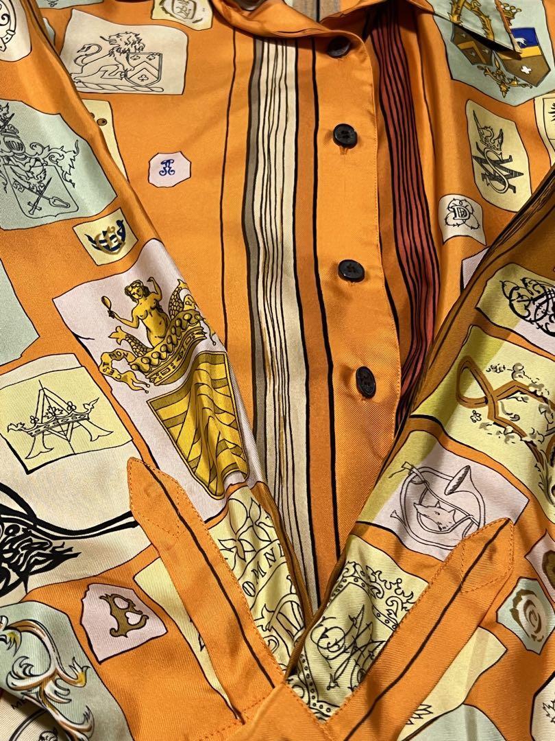 【HERMES】1990s All Pattern Silk L/S Shirt HERMES】1990s All Pattern Silk L/S Shirt