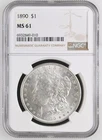 1890 Morgan silver dollar NGC MS 61