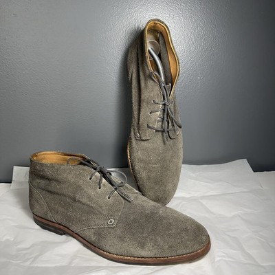 Hudson London Men s Chukka Shoes Gray Suede Leather Lace-Up EU 44, US 10.5/11