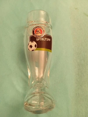 Bierkrug Stiefel Paulaner München Fußball Glas  23 cm hoch  0,5 Liter - Bild 1 von 4