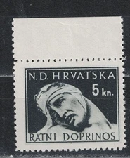 Croatia Germany Axis WW2 Wounded Soldier stamp 1942 MNH BB