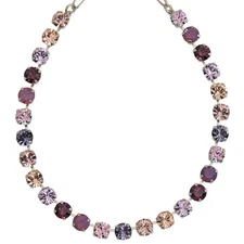 Mariana Rhodium Plated Wildberry PURPLE MIX Simulated Pearls Crystal Necklace