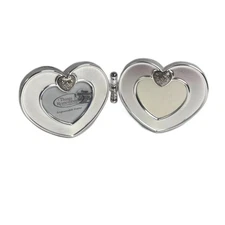Things Remembered NEW Double Heart Shaped Folding Photo Picture Frame Jeweled 03