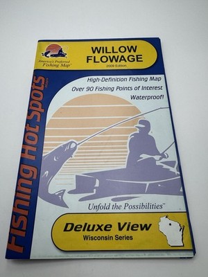 Fishing Hot Spots Willow Flowage Wisconsin Series 2009 Waterproof Fishing Map