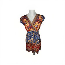 Vneck Floral Dress - Midi Size Small