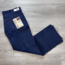 NWT Vintage 70’s BIG MAC Industrial Jean 38x32 Carpenter Workwear Dark Denim NOS