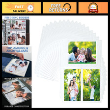 50 Pack Ultra Clear 4x6 Photo Album Pages - Archival Sleeves for 3 Ring Binders,