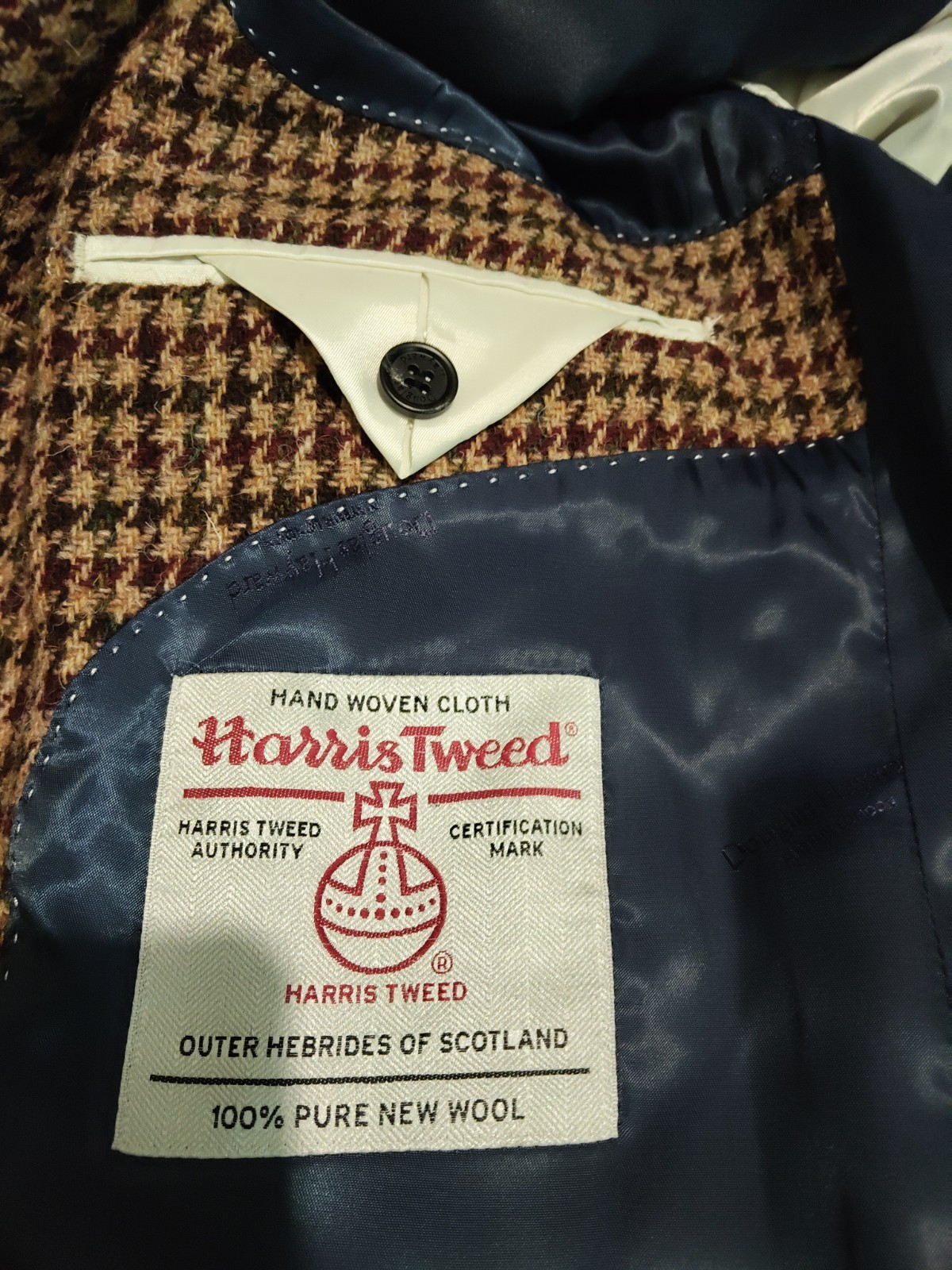 Douglas Hayward Harris Tweed Style 1 Houndstooth Overcoat Brown Size Small image 7