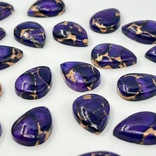  WHOLESALE PURPLE ROSE COPPER TURQUOISE CABOCHON PEAR SHAPE LOOSE GEMSTONE