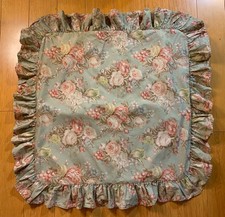 Vtg RALPH LAUREN Charlotte Sage Green Floral Euro Square Pillow Sham 26 x 26