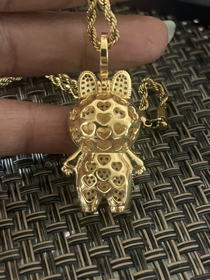 Labubu Pendant 18k Gold Plated On a 22” Rope Chain. - Image 3 of 4