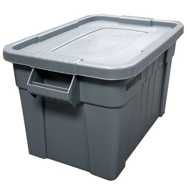 Rubbermaid Commercial Fg9s3100gray Stack & Nest Storage Tote W/ Lid, 20 Gal, - Image 3 of 4