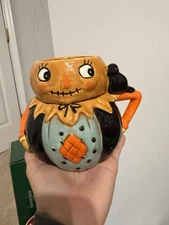 Johanna Parker BOY SCARECROW mug Fall Halloween cup by Transpac