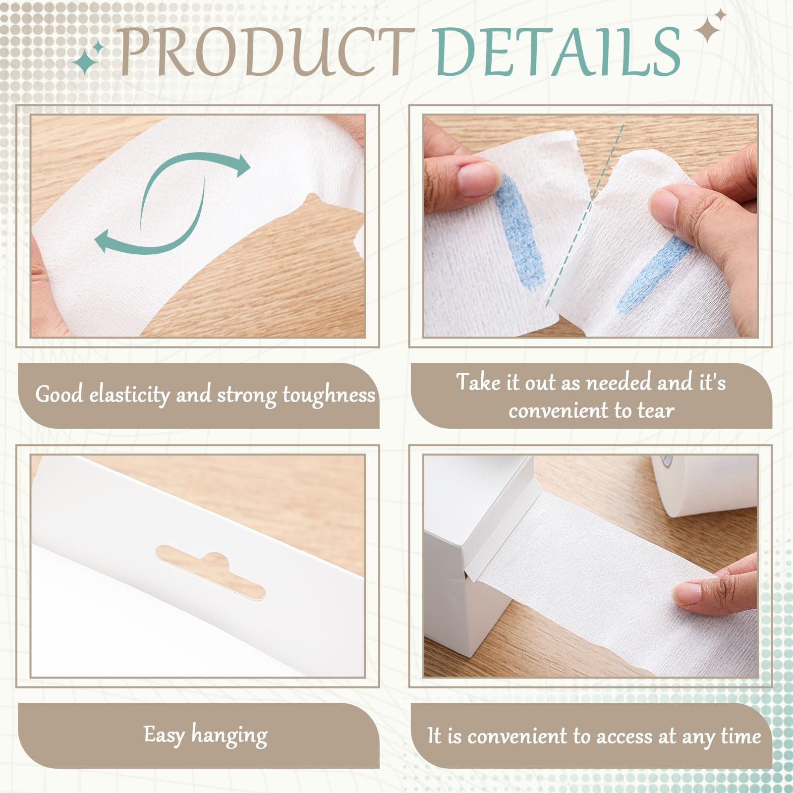 5 Rolls Barber Paper Neck Strips with Hanging Dispenser Professional Stretchy...