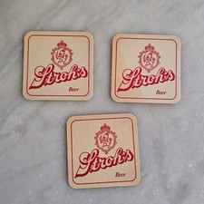 Vintage Strohs Beer Coasters Set of 3 Barware...