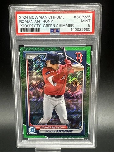 2024 Bowman Chrome Roman Anthony Prospect Green Shimmer /99 PSA 9