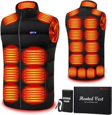 Heated Vest, 23 Heating Zones, Men's Heated Vest with 20000mah 7.4V Battery Pack