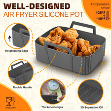 Piastra Per Friggitrice Ad Aria 17.5x17.5cm - Griglia Antiaderente, Lavabile In Lavastoviglie - Foto 14