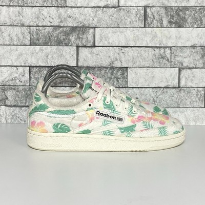 Reebok Club C 85 Womens 7 Tropical Floral Print Terry Cloth Casual Sneaker