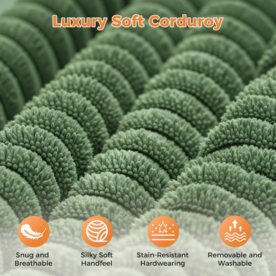 83'' Corduroy Sofa Loveseat Sofa Deep Seat Couches Comfy Upholstered Living Green