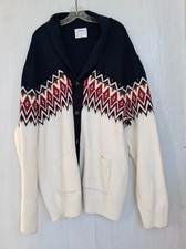 Old Navy Nordic Fair Isle Shawl Collar Cardigan Sweater Men Size XXL White/Black