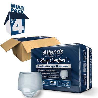 80 Small Attends Sleep Comfort Disposable High Absorbency Adult Pull On Briefs