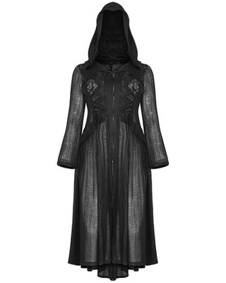 Punk Rave Übergröße Damen Gothic Hexe Kapuze Umhang Jacke Kleid schwarz Spitze Vintage
