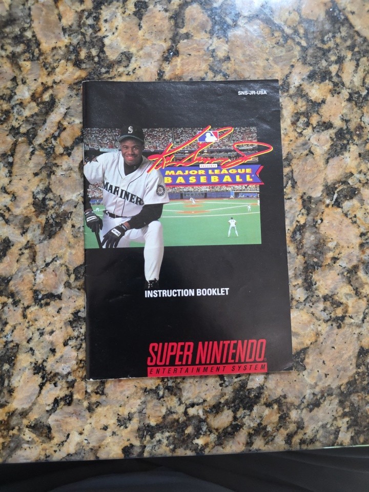 Ken Griffey Jr Major League Baseball Manual Instruction Booklet SNES Authentic