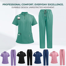 Uniform Nurse and Doctor Costume Suit Medical Scrubs Top and Pants Workwear