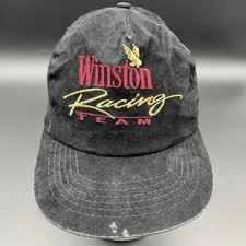 Winston Racing Team Trucker Hat Black Rayon Adjustable Snapback Cap