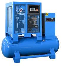 SCREW AIR COMPRESSOR 7.5KW 42CFM Integrated AIO PM VFD 1200L/MIN DRYER 350L TANK