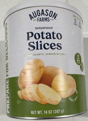 Augason Farms Dehydrated Potato Slices Can, Emergency Food Supply, 08/15/50
