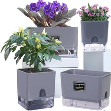 Self Watering Pots for Outdoor Plants 4 Pack Suitable for Indoor and Outdoor ...