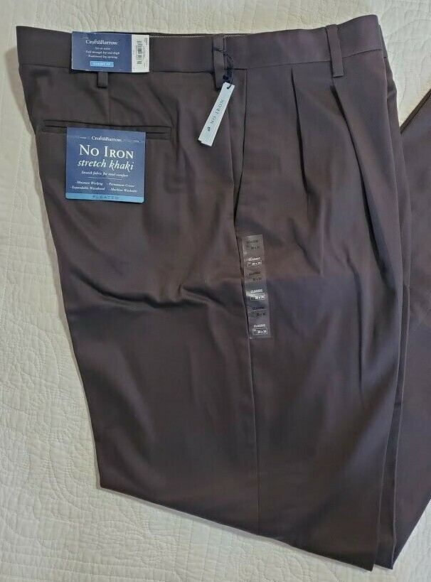 NEW Men's Croft & Barrow The No Iron Stretch Khaki Pants