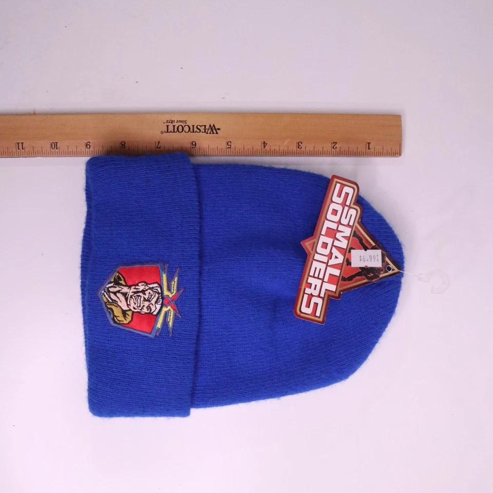 Raro gorro vintage Small Soldiers Dreamworks 1998 azul juvenil nuevo con etiquetas Foto 4 de 4