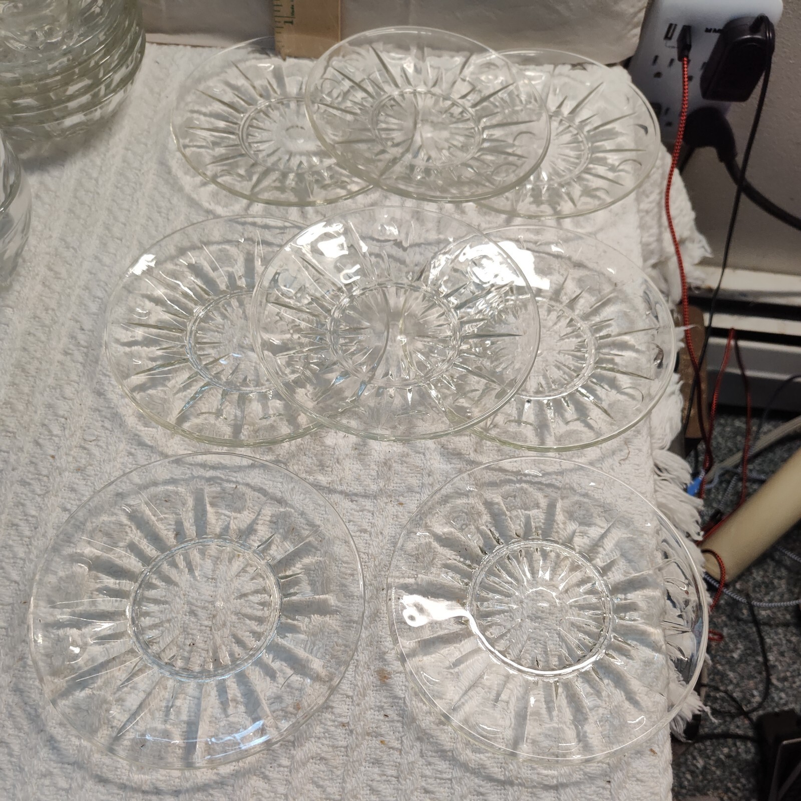 Lot of 8 vintage Princess House Regency clear glass Bread and Butter