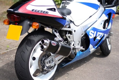 Silenciador de escape legal para motocicleta de carreras Suzuki GSXR 600/750 SRAD 96'-00' legal en carretera - Imagen 2 de 36