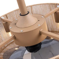 Caged Ceiling Fan Light Chandelier Fan Hanging Lamp & Remote For Living Room